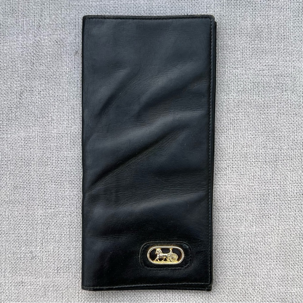 Celine Long Leather Wallet Black